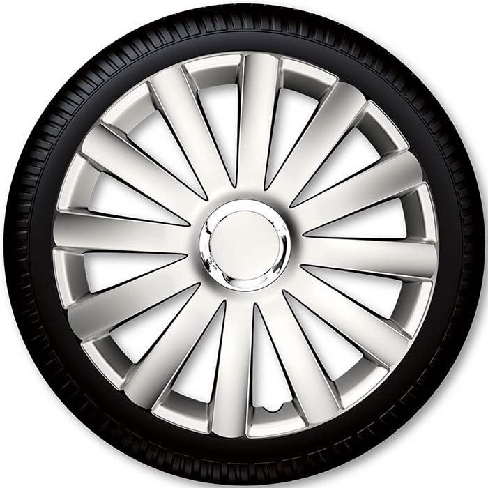 Coverline, 13" Spyder Pro Silver Set di coprimozzi