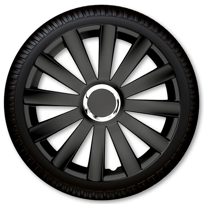 Coverline, 15" Spyder Pro Set di Coprimozzi Neri