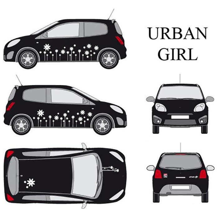 , Car Deco "urban Girl" - Wit