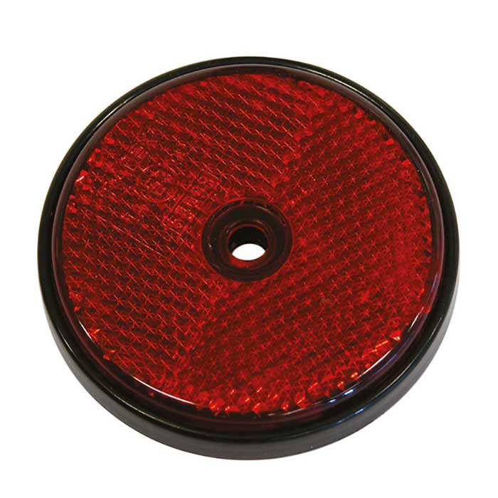 Carpoint, Riflettore Rotondo Rosso Diametro 68mm 2pz