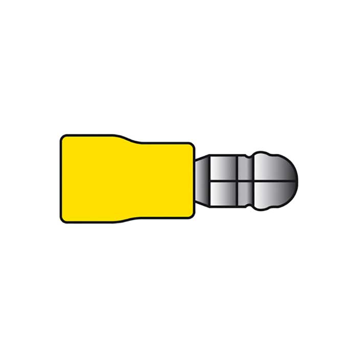 Carpoint, Kabelschuh Gelb Stecker Rund 2,5-6mm2 10 Stk