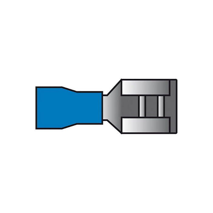 Carpoint, Kabelschuh Blau Weiblich Flach 1,5-2,5mm2 10 Stk