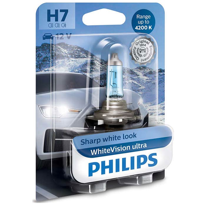 Philips, Whitevision Ultra H7 55W 12V - 1 Ks.