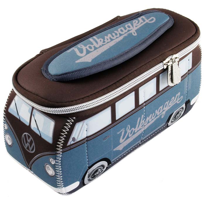 VW Collection, Toiletry Bag / Cosmetic Bag, Blue/Brown