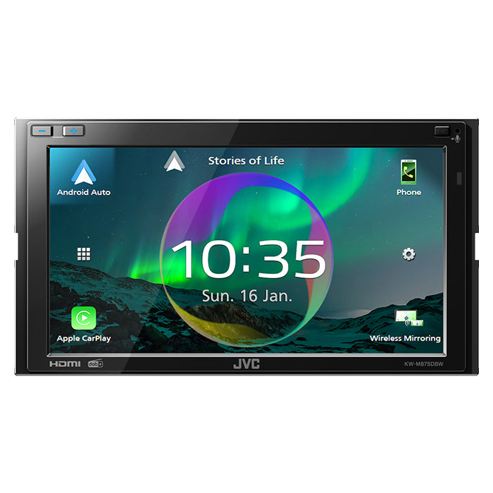 JVC, KW-M875DBW 2-DIN Rádio Bezdrátové Carplay/android Auto