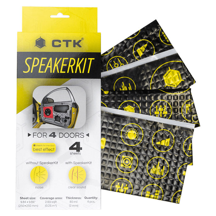 CTK, Kit de Haut-Parleurs Standard d'Isolation Acoustique (4 Portes), 4 Feuilles, 0,25M²