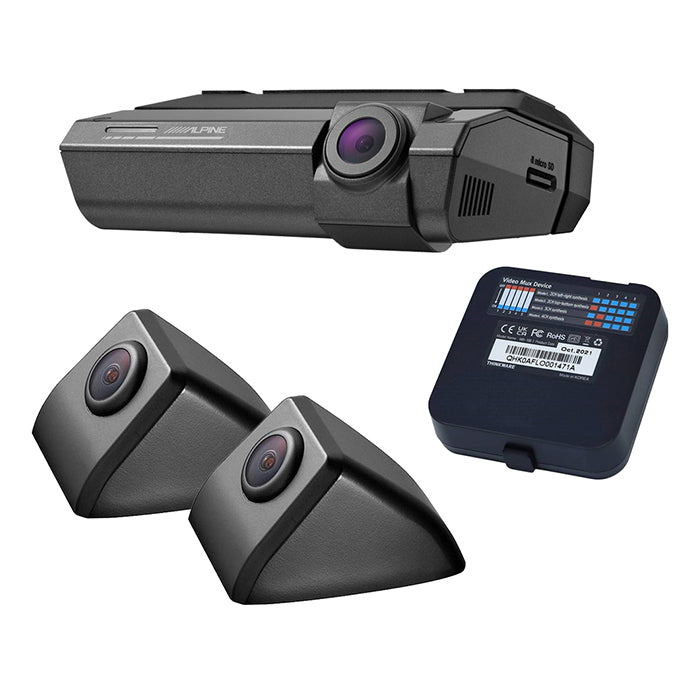 Alpine, Kit Dashcam DVR-F790 con 2 Telecamere Laterali