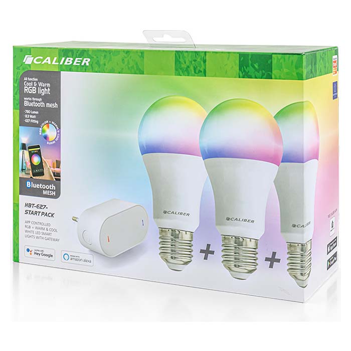 Caliber, E27 Pack de démarrage Smart Home Ampoules LED Blanc/multi