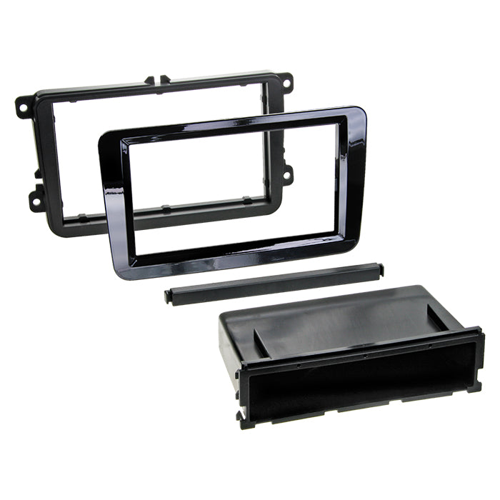 ACV, 2-DIN Radioblende M/ Fach Seat/Skoda/VW Klavier Schwarz