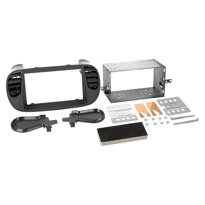 ACV, Cornice radio 2-DIN Nero Opaco 07/2015 — Compatibile con Fiat 500 10/2007-