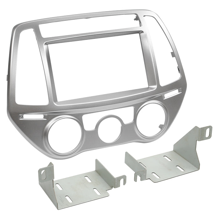 ACV, 2-DIN rámečka pro rádio 11/2014 Stříbrná — Pasuje na Hyundai i20 07/2012-