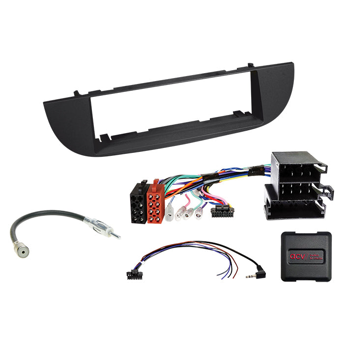 ACV, 1-DIN Kit Lenkradsteuerung — Passt für Fiat 500(ZAF 312) Schwarz 2007-2015