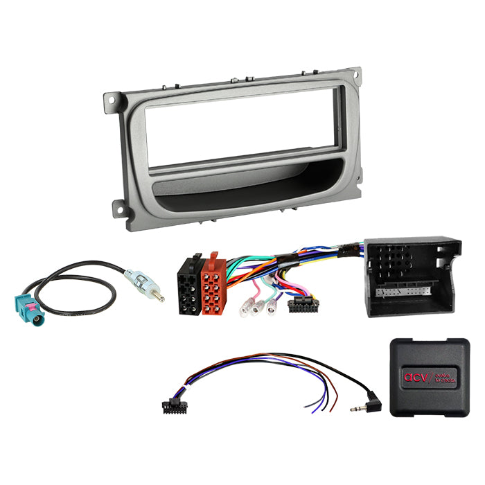 ACV, Kompletní 1-DIN Kit Ford Stříbrný /CAN Bus Fakra