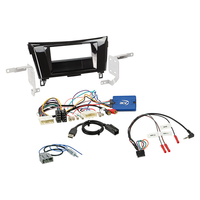 ACV, 2-DIN Kit s kapsou pro Nissan Qashqai/X-Trail Ovládání na volantu