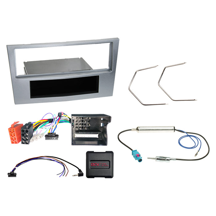 ACV, Kompletní 1-DIN Kit s Úložným Prostorem pro Opel Matt-chrom CAN Bus
