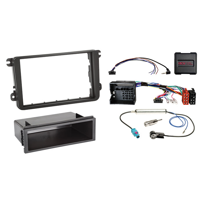 ACV, Komplettes 2-DIN Kit mit Fach für Seat/Skoda/VW