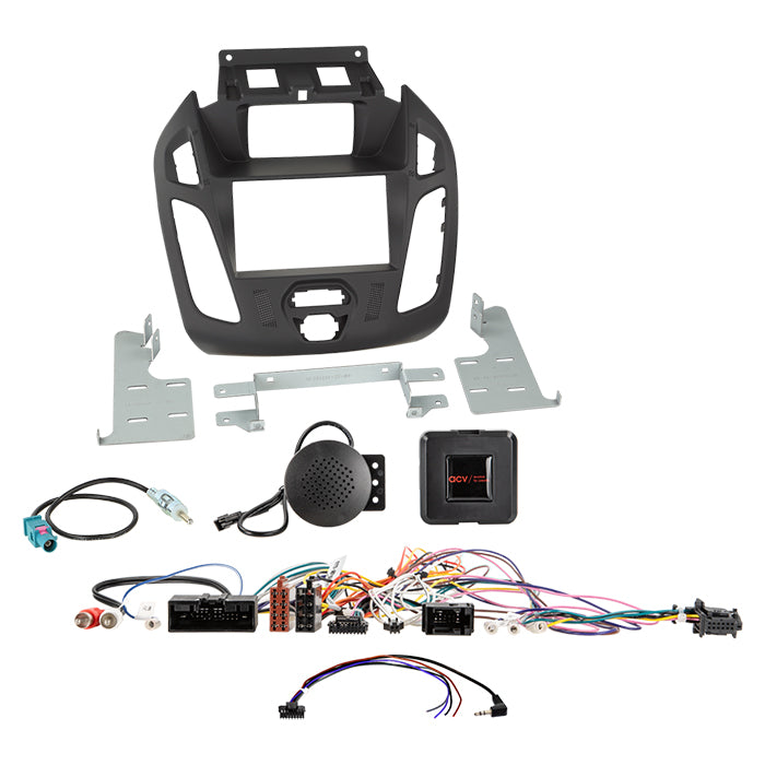 ACV, Kompletní 2-DIN Kit Černý — Pasuje do Transit Connect 2013-2018
