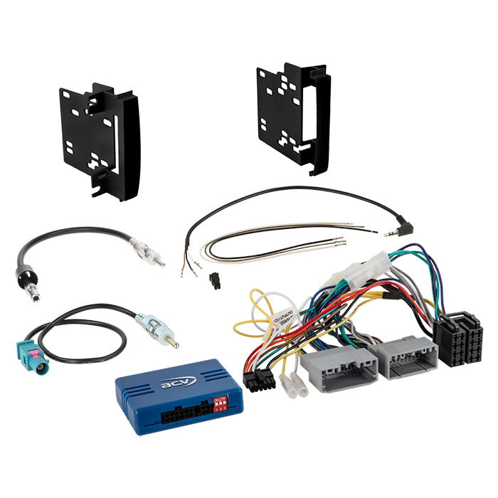 ACV, Compleet 2-DIN Kit Chrysler/dodge/jeep/vw /amp Zwart