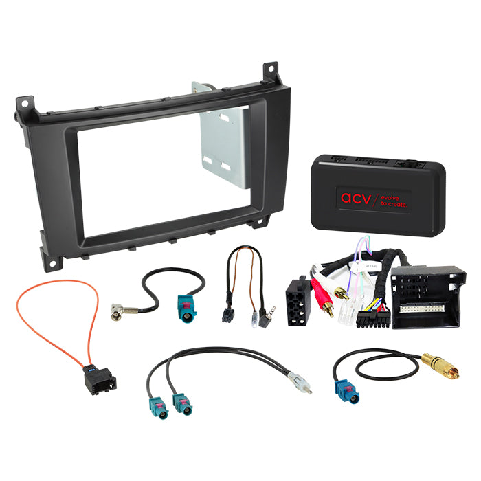 ACV, Kompletní 2-DIN Kit /amp — Pasuje pro Mercedes C-Class 2004-2008