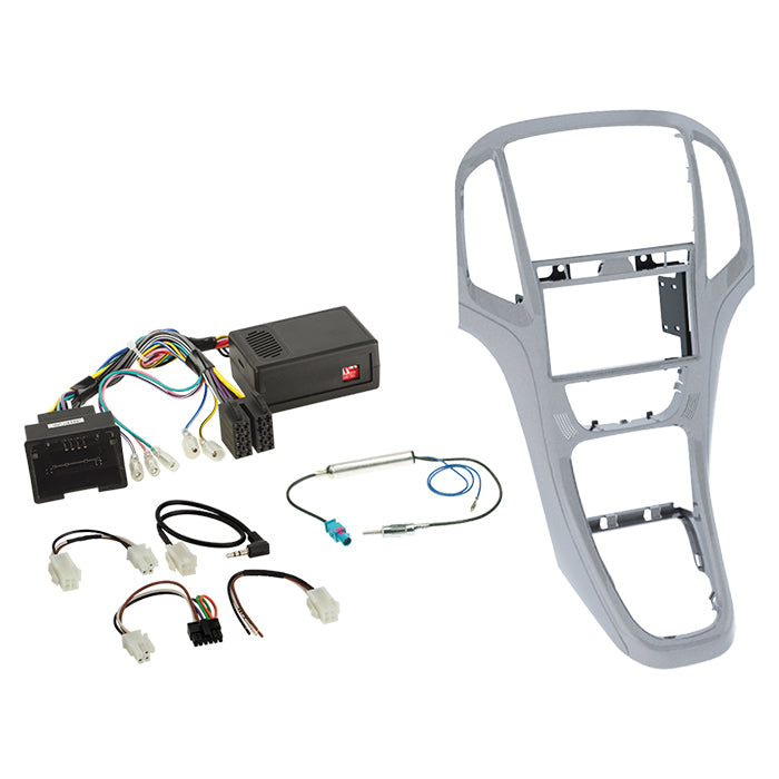 ACV, Kompletní 2-DIN Kit Platinová Stříbrná — Pasuje na Opel Astra J 2009-2018