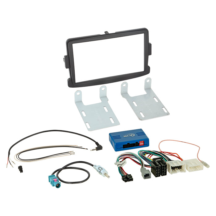 ACV, Compleet 2-DIN Kit Dacia/fiat/nissan/opel/renault Zwart