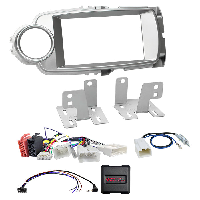 ACV, 2-DIN Kit Toyota Yaris (XP13) 10/11-08/14 Stříbrný Ovládání z volantu