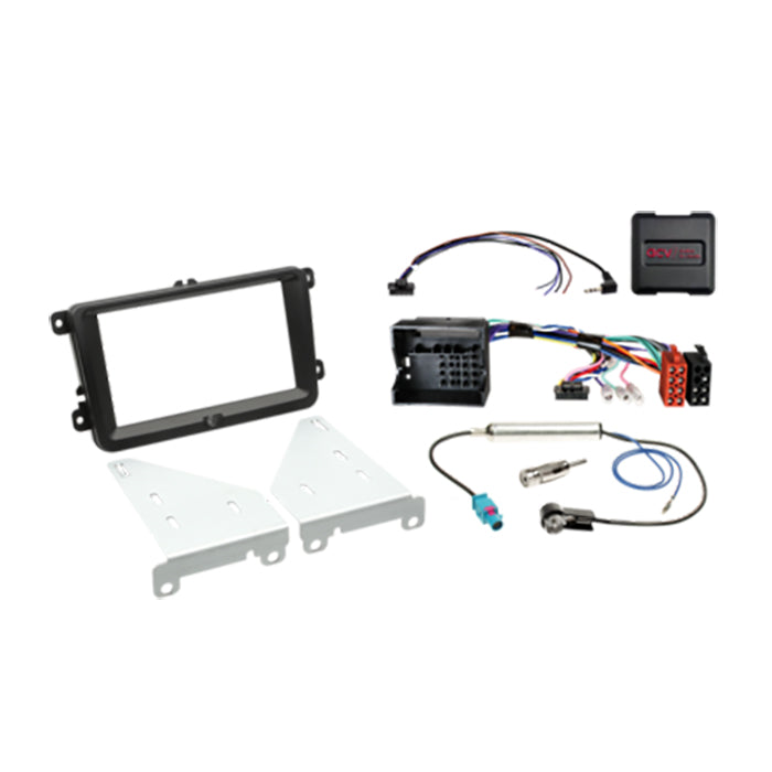 ACV, 2-DIN Kit voor Seat/Skoda/VW met Stuurwielbediening/Antenne Zwart