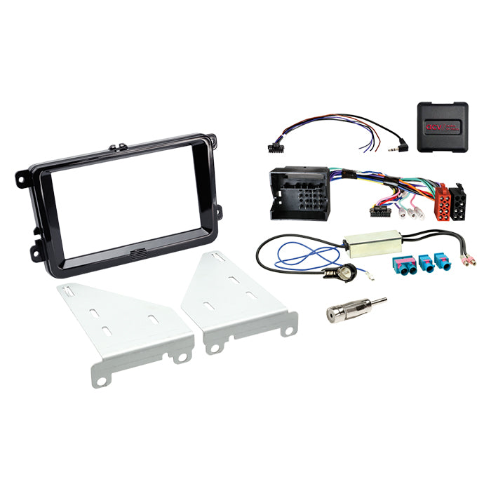 ACV, Kompletní 2-DIN Kit Seat/Skoda/VW (sada) Piano Černá