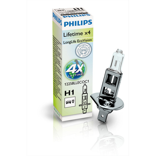 Philips, Longlife Ecovision H1 55W 12V - 1 Pz.