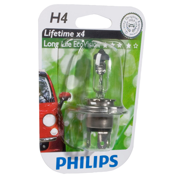 Philips, Longlife Ecovision H4 60/55W 12V - 1 pz.