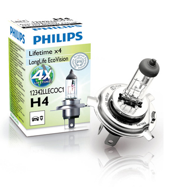 Philips, Longlife Ecovision H4 60/55W 12V - 1 pz.
