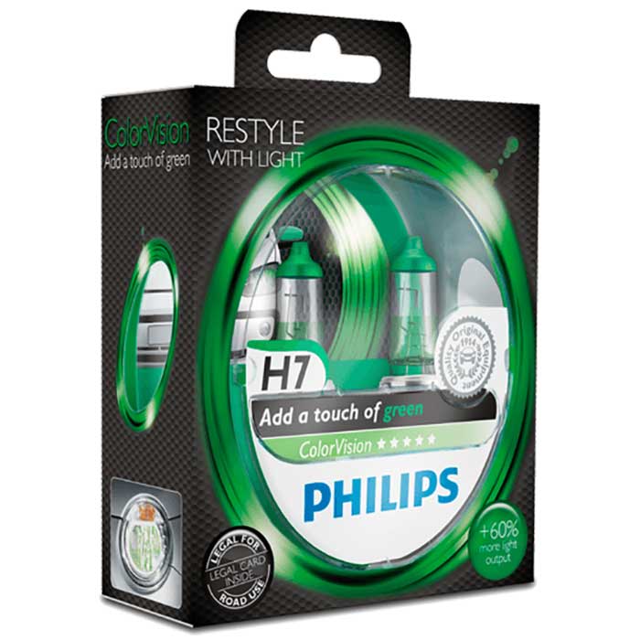 Philips, Colorvision Grün H7 55W 12V - Set