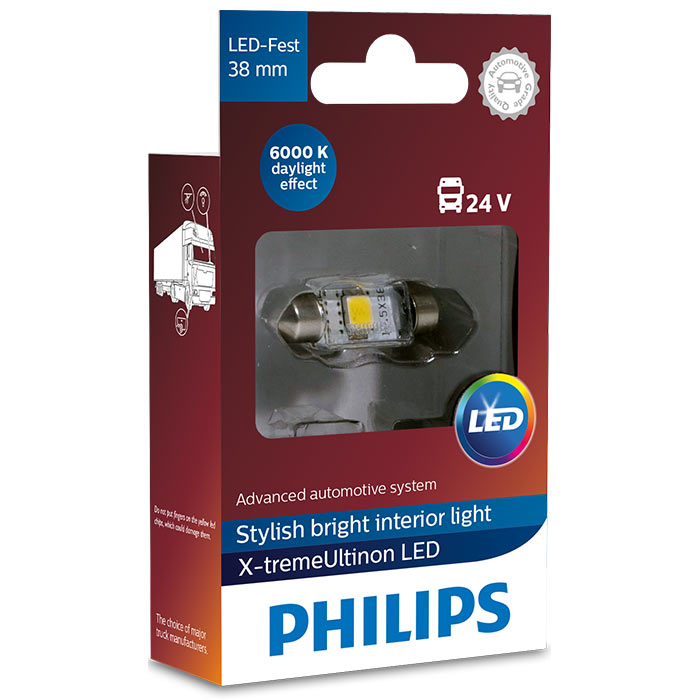 Philips, X-tremeultinon 6000K Pinol 38mm 24V - 1 Stk.