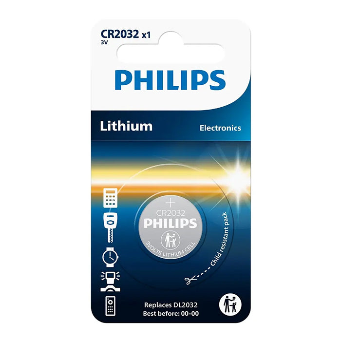 Philips, CR2032 Knopfzellenbatterie 3V