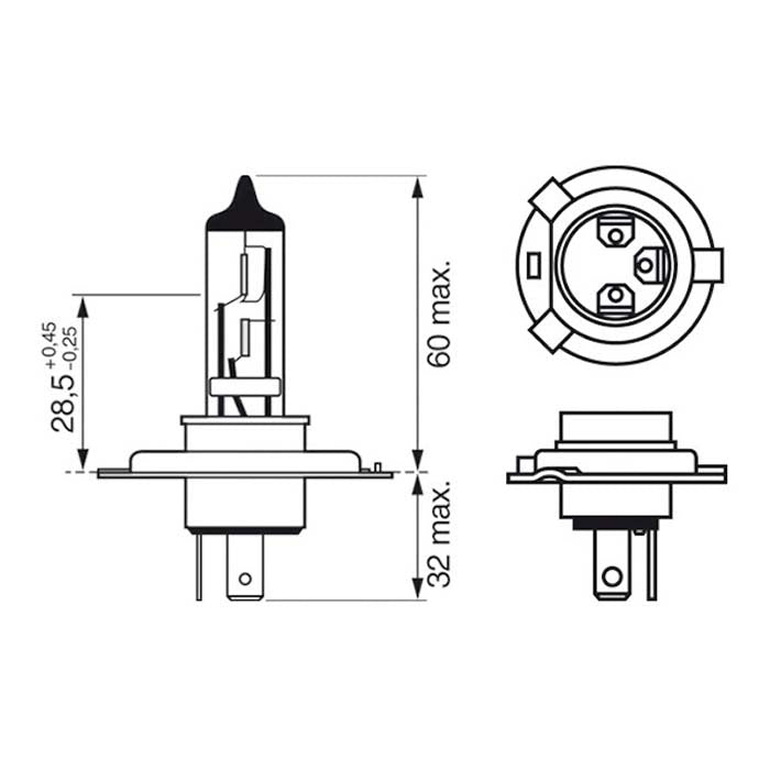 Bosch, Ultra White Lampadina H4 60/55W 12V 4200K