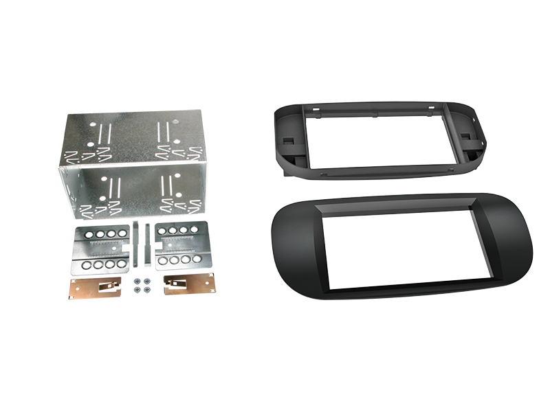 ACV, 2-DIN Kit Zwart — Geschikt voor Fiat 500 2005-