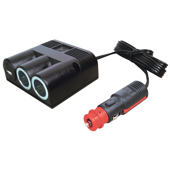 Procar, Prise de courant 1->2 + USB-A avec câble