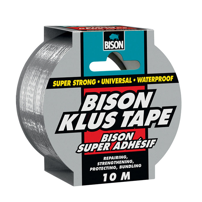 Bison, Ducttape Grijs, Heavy Duty, 10m,