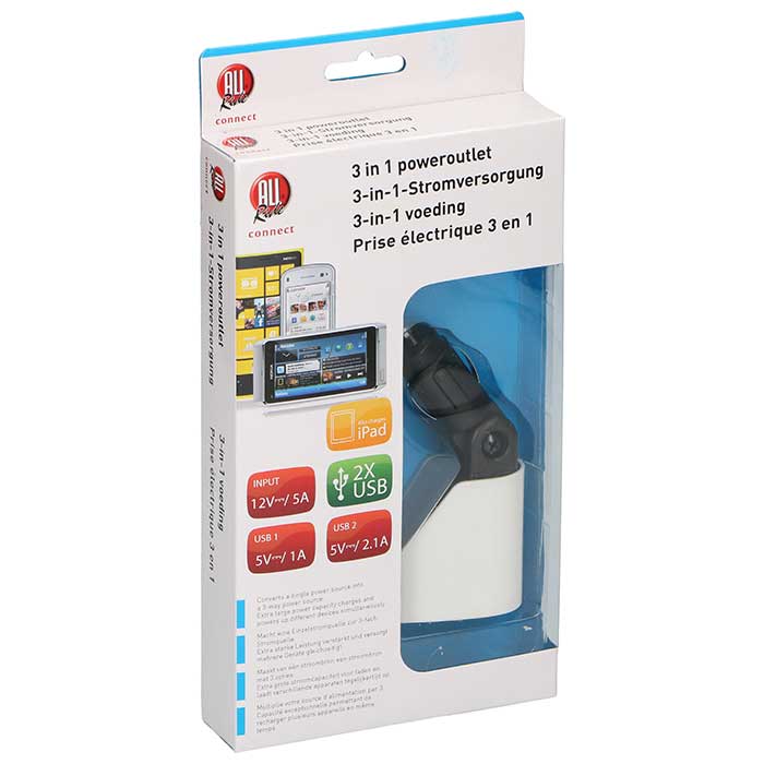 Allride, Verteilerstecker 2xUSB 2.1a 1xcigar