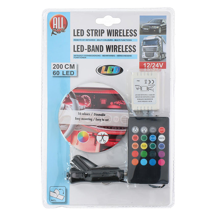 Allride, LED Strip, Multikleur, 12V/24V, 200cm,