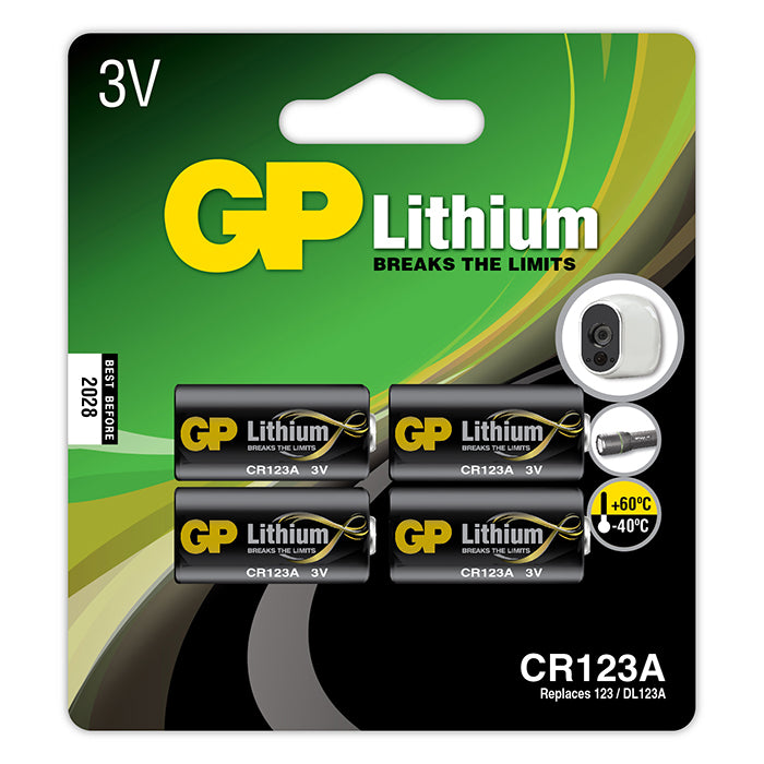 GP Batteries, GP Pro Lithiumbatterie, CR 123A, 4er-Pack