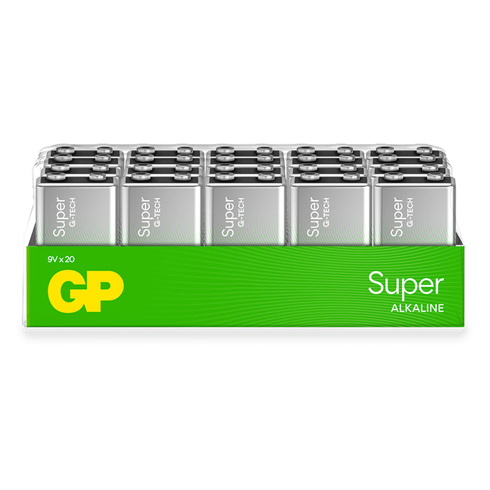 GP Batteries, GP Super Alkaline 9V Batterie, 1604A/6LF22, 20-Pack