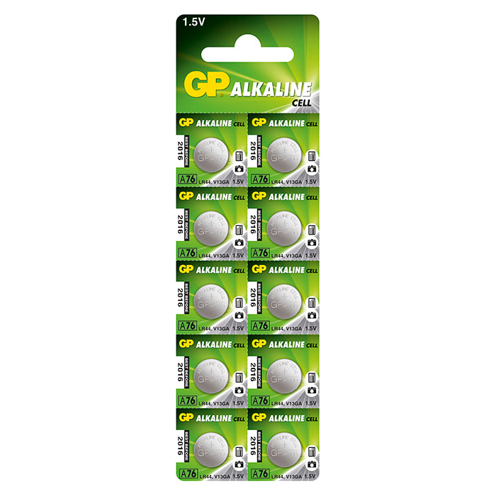 GP Batterien, GP Knopfzelle 1,5V, LR44/A76, 10er-Pack