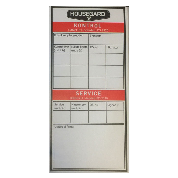 Housegard, Kontrollaufkleber, Kohlendioxid Löscher 2kg