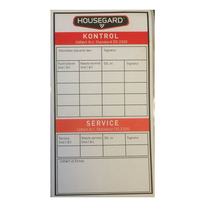 Housegard, Kontrollmarke, Pulverlöscher 6kg
