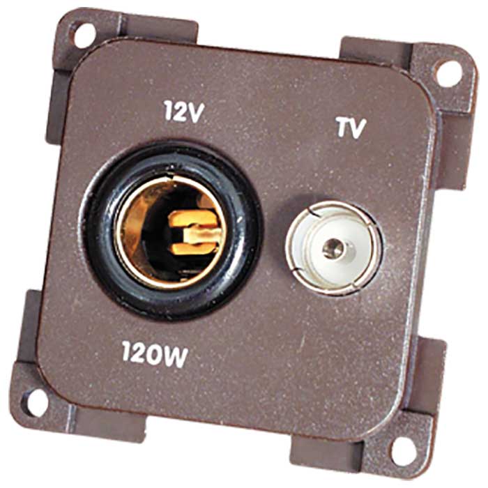 DEFA, Wandsteckdose 12vdc/tv Braun