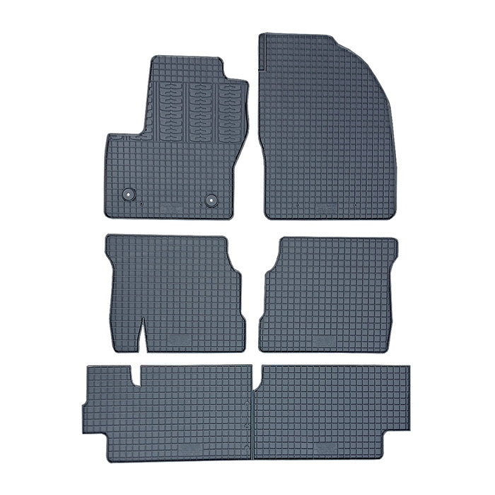 CikCar, Tapis en caoutchouc 7 Pers. — Compatible avec Ford Connect Tourneo 2014-