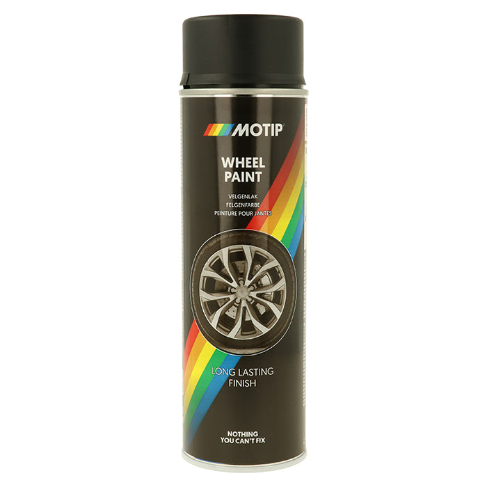 Motip, Peinture Universelle Spray pour Jantes Noir Mat 500ml.