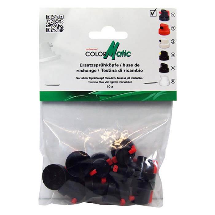 ColorMatic, Buse Réglable, Noir-rouge (10 pcs)