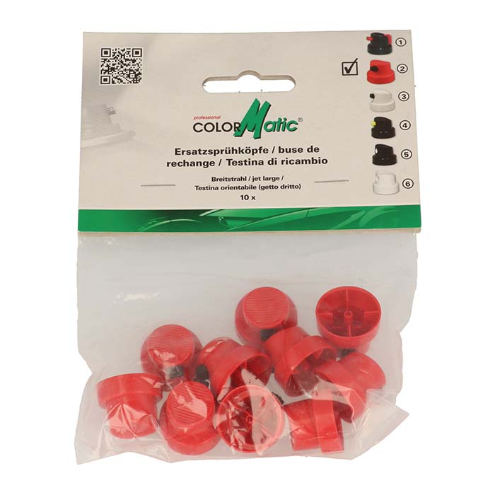 ColorMatic, Buse Réglable, Rouge-noir (10 pièces)